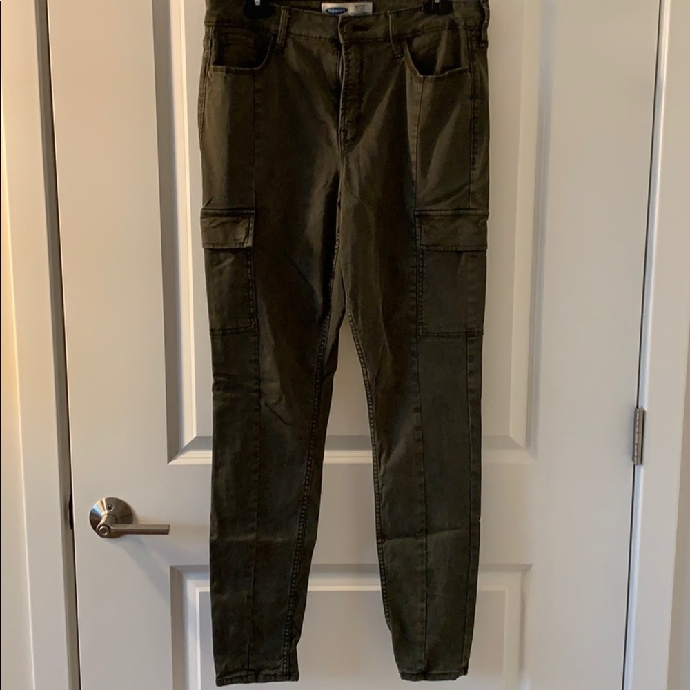 High-Waisted Sateen Rockstar Super Skinny Cargo